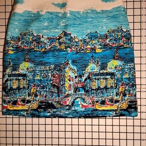 Talbots Skirt multi color with beautiful scenery. Size 6p